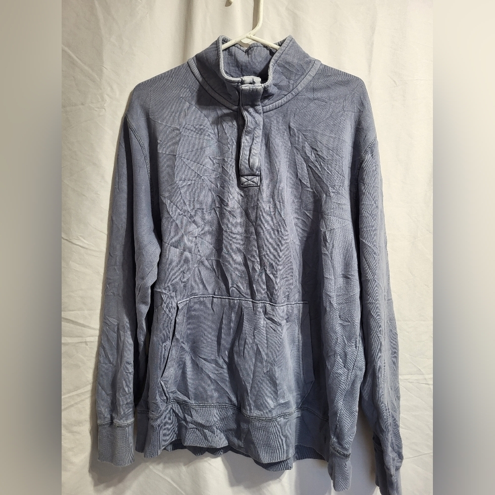 American Eagle Outfitters Men's Zip Up Sweater Blue, Size Large